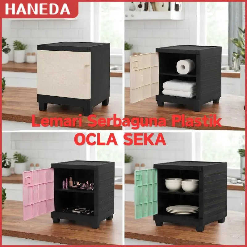 HANEDA Lemari Plastik OCLA SEKA Lemari Piring Dapur Rak Sepatu Kosmetik Laci Lemari Toilet Serbaguna