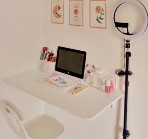 meja lipat dinding 80x40 /80x30 /100*30 Besi Kayu Furniture