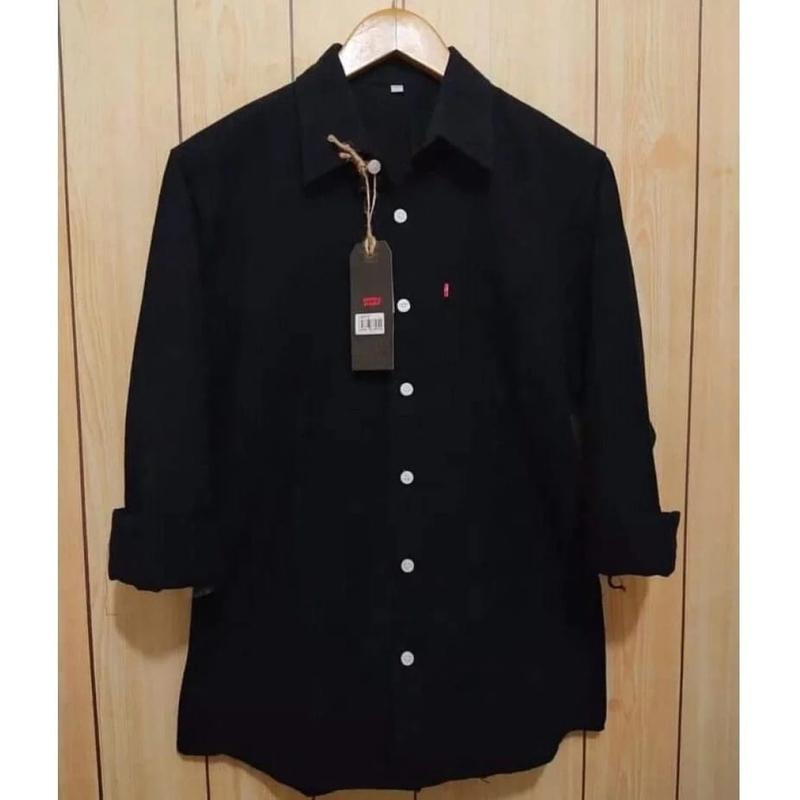 Product Introduction of Kemeja Pria Lengan Panjang Polos Baju Casual Slimfit Hitam Kerah Cowok Formal Basic 25