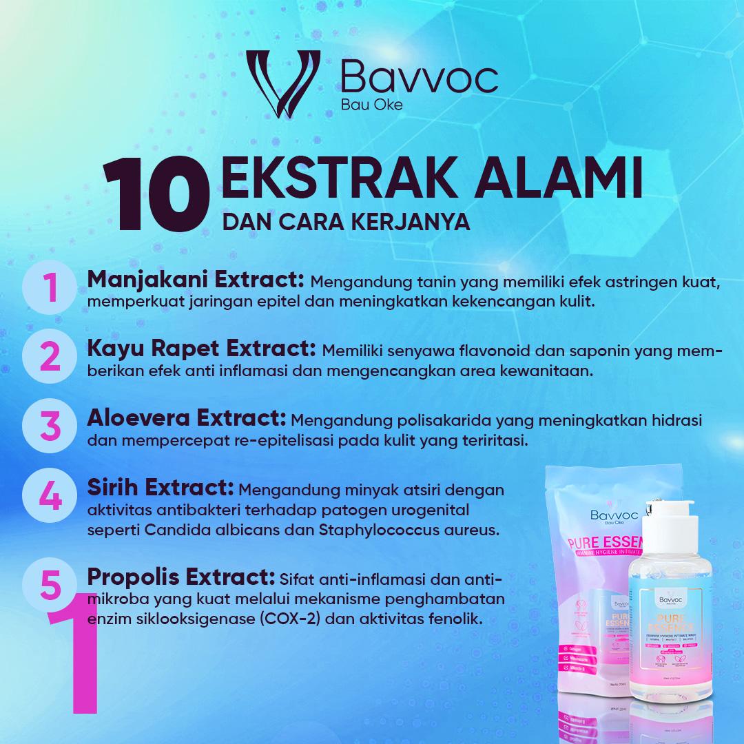 BAVVOC 3 Pcs Pure Essence Feminine Hygiene Wash Sabun Pembersih Kewanitaan Ekstrak Propolis Manjakani dan Niacinamide I BPOM