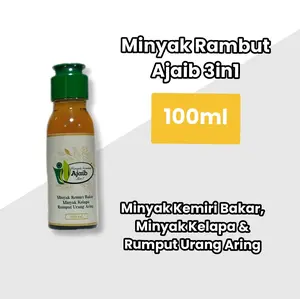 Minyak Rambut Ajaib 100ml, 3 in 1 (Kemiri Bakar, Kelapa & Urang Aring) , Nutrisi Rambut , Tanpa Pengharum Menumbuhkan Melebatkan Rontok Haircare