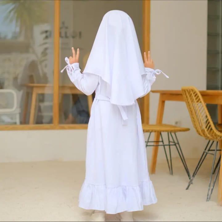 Product Introduction of gamis anak perempuan manasik anak muslim perempuan 3-10th Baju Syari Katun Lembut Nyaman Dress Kerudung 4