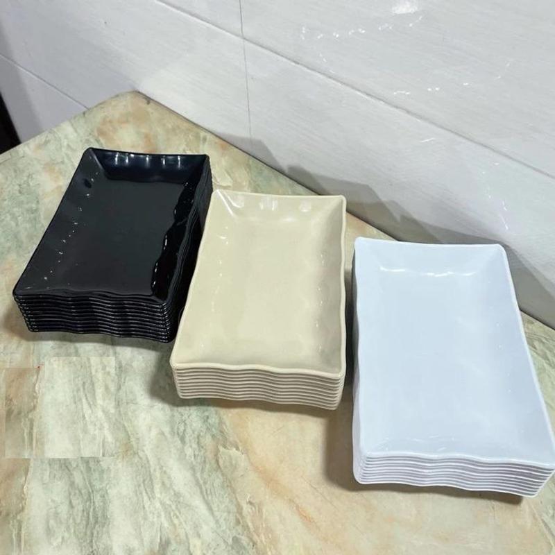 Combo 10 Đĩa nhựa phíp chữ nhật hàng cao cấp Việt Nhật Đĩa phíp đựnġ hoa quả, bánh kẹo thực phẩm bền đẹp