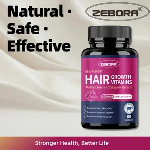 Zebora Hair Growth Vitamins Suplemen untuk Rambut Lebat & Kuku Kuat