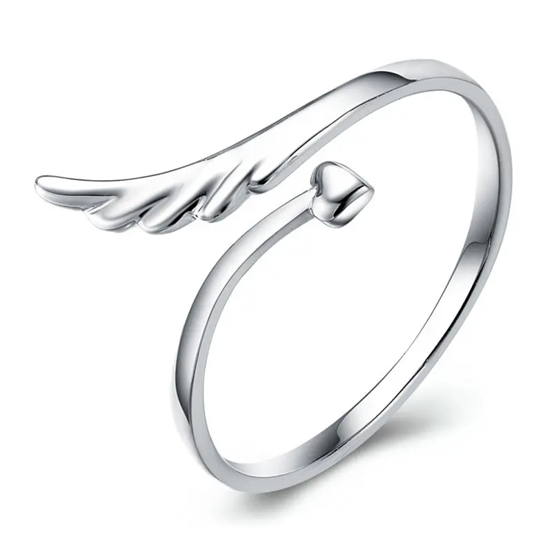 Cute Wings Ring Size Adjustable Women'S Korean Angel'S Wings Rings Fresh Girls Dinner Party Birthday Gift Accessories