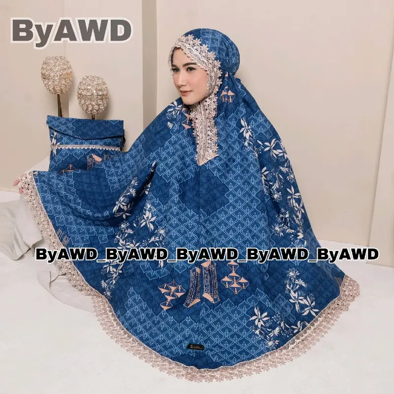 mukena dewasa 2in1 azhara printing _ viral _ mewah _printing _ kekinian _ mukena hantaran _ mukena lembut mukenamurah cantik daily ziper hitam Atasan Bawahan Motif Renda Muslim 1