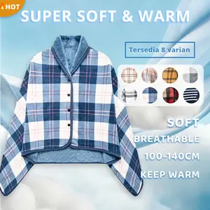 Wearable Blanket Selimut Jubah Dewasa 100x140 Stylish Ringan Lembut Halus Hangat Jaket Multifungsi Motif Bisa Dipakai Di Rumah Kantor Traveling Bisa Dicuci
