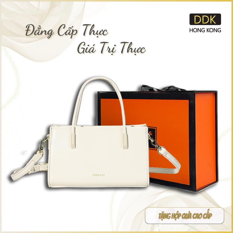 DDK D411006 Túi Xách Nữ Da Cao Cấp Màu Đen Màu Trắng Sang Trọng Chính Hãng Fullbox túi xịn hiệu DDK đeo chéo đi làm đi tiệc có hộp làm quà tặng