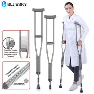 Kruk Ketiak (Crutch) Stainless Steel - Tongkat Bantu Jalan untuk Lansia & Pemulihan Cedera