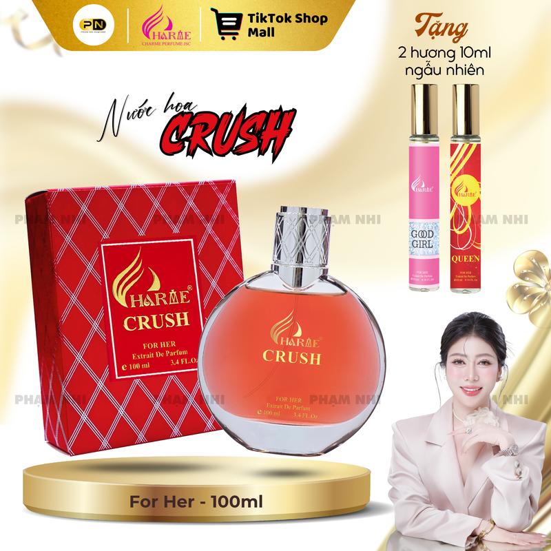 CHARME PERFUME Nước Hoa CRUSH 100ml dành cho Nữ [Tặng 2 chai 10ml ngẫu nhiên]