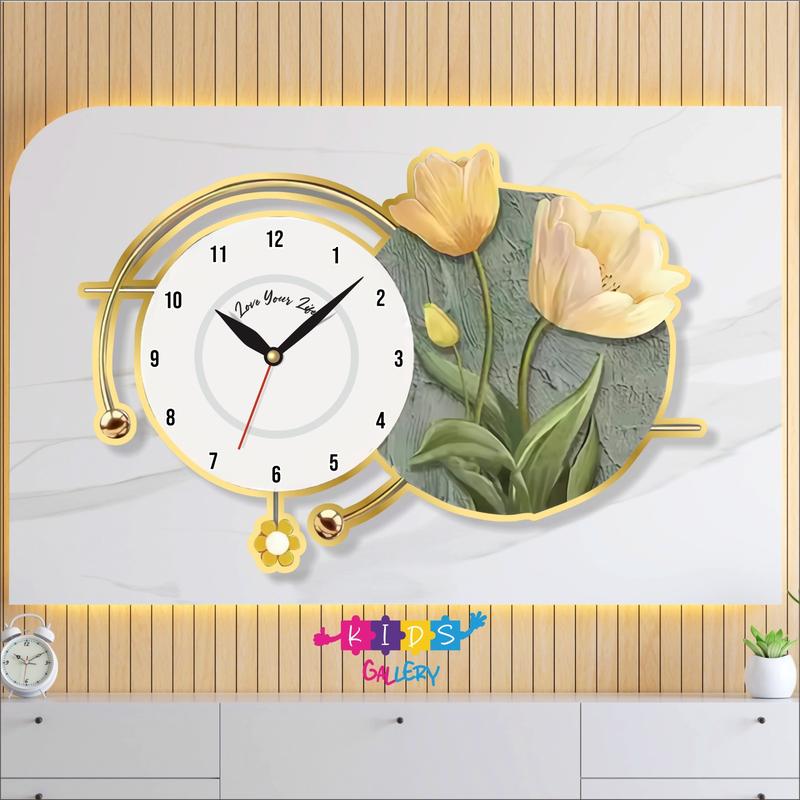 JamDinding Ukir Aesthetic HOME Sweet Hme Bunga Matahari Hiasan Dinding Ruang Tamu Kamar tidur 3