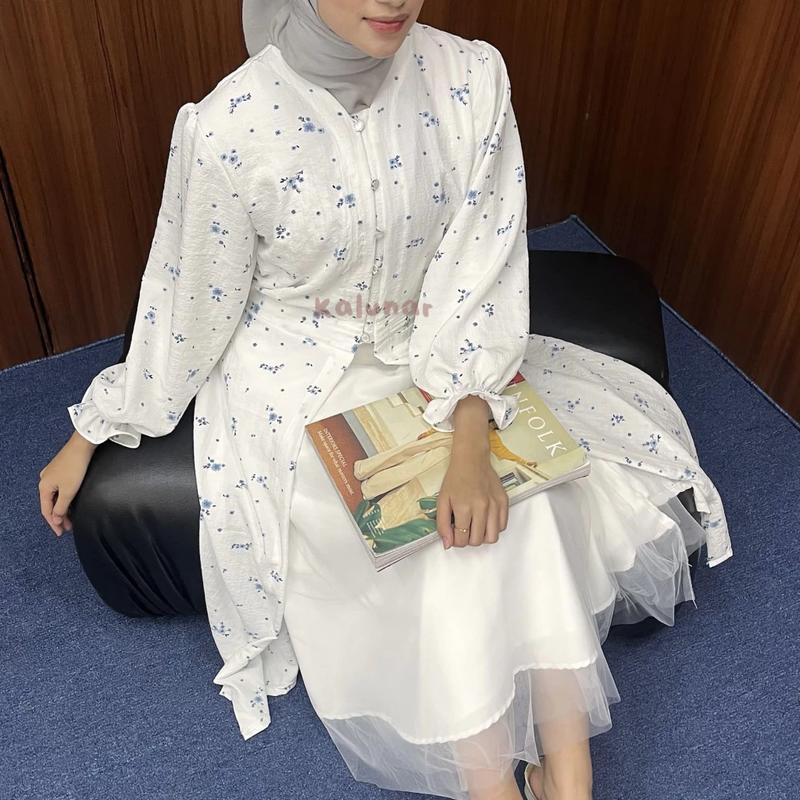 [NEW LAUNCH] KALUNAR - Daisy Tunik (Atasan Gamis Wanita Motif Bunga Modern) 1