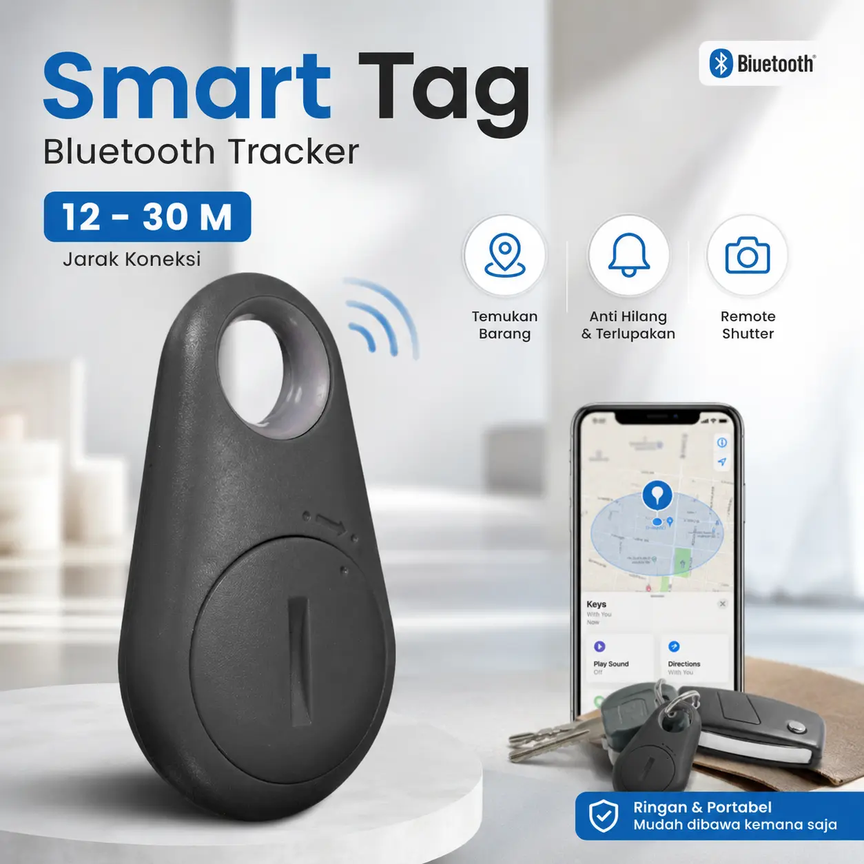 Mutiara Mall - Smart Tag Bluetooth | Tracker Key Finder | Pencari Barang Wireless