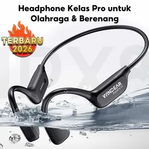 Windear Bone Conduction Headphone Earphone Bluetooth Wireless Tahan Air IPX8 Headset Running Stereo AquaFit 01 dengan Memori 32GB & Baterai Tahan Lama
