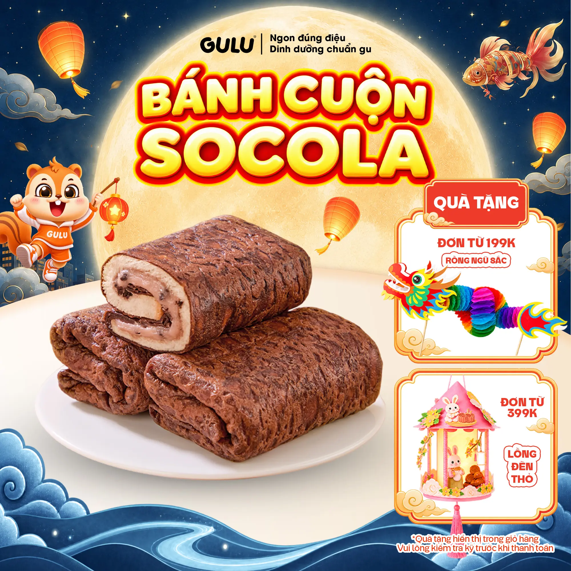 [DEAL TRỢ GIÁ] Bánh Cuộn Socola GULU FOODS Bánh Dinh Dưỡng Thức Ăn Ăn Vặt