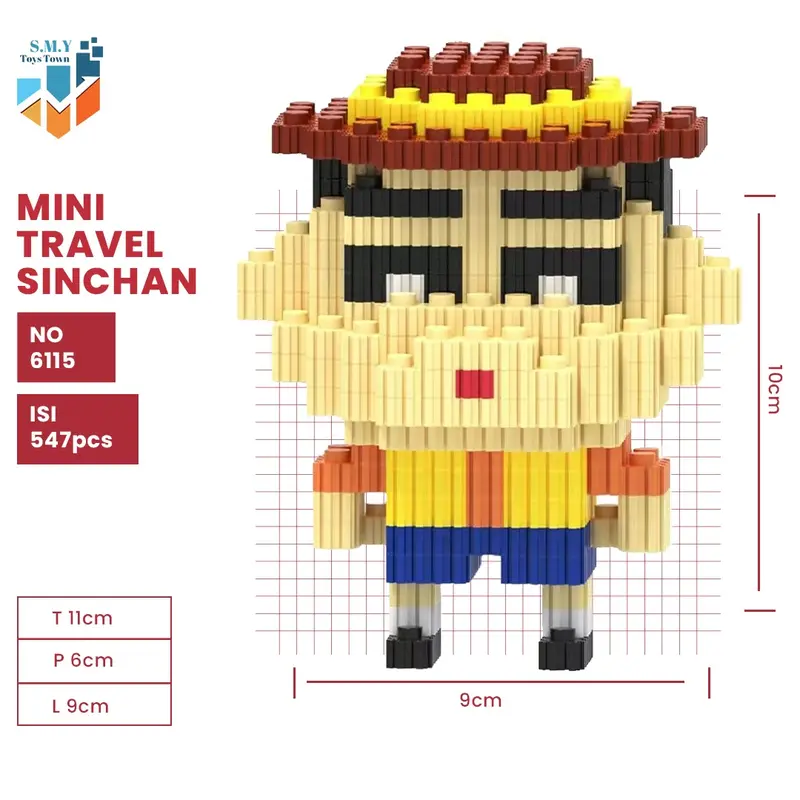 SMY Nano Block Shinchan Mainan Anak Mini Bricks Education Toys Balok Susun Puzzle Hadiah Koleksi 3D 3