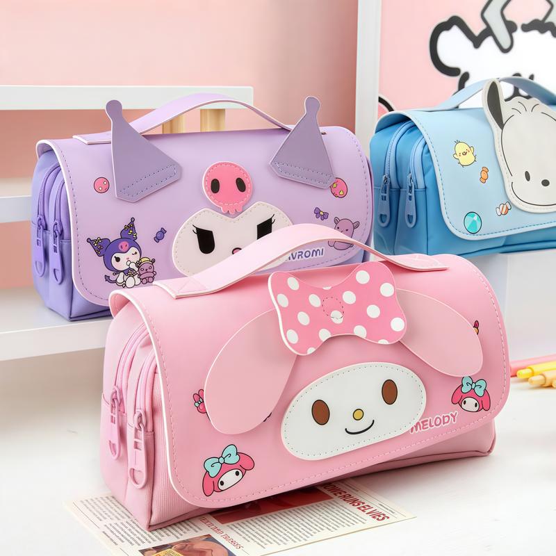 Hộp Đựng Bút Chì Ba Chiều Thiết Kế Hoạt Hình Dễ Thương Kuromi Và Melody Dung Tích Lớn Hộp Văn Phòng Phẩm