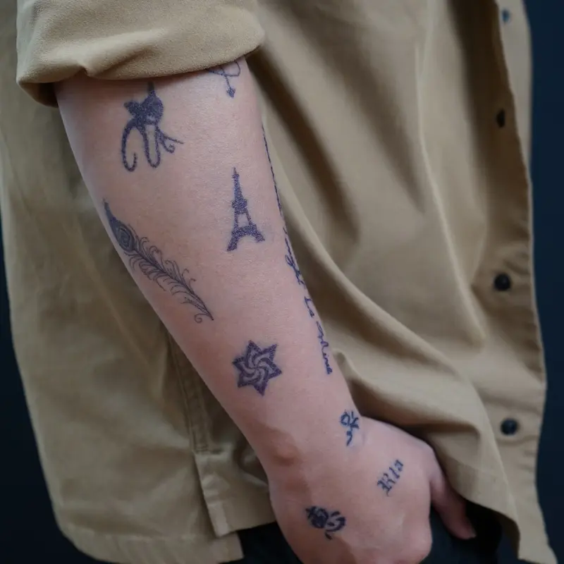 tato temporer premium tatto kecil semi permanen tattoo fruit ink aesthetic planet Temporary 1