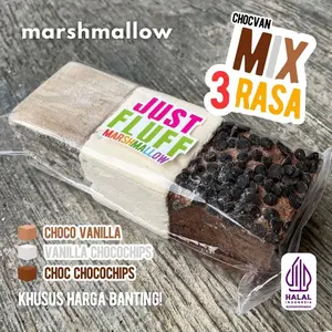 BERKUALITAS Marshmallow JustFluff MIX Choco Vanilla [3 KOTAK 3 RASA] [HALAL]