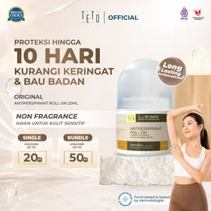 TETO Antiperspirant Original 20ml | Pengganti Deodorant Antiperspirant | Mengurangi Keringat berlebih & Bau Badan | Cocok untuk Ketiak Basah&Hiperhidrosis  | Non Fragrance cocok untuk kulit sensitif