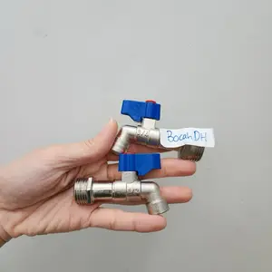 Bocah DH Kran Air Tembok Biru YSK Ukuran 1/2 3/4 Inch Besi Kualitas Tinggi Desain Elegan Warna Biru Cocok Untuk Kamar Mandi Anda