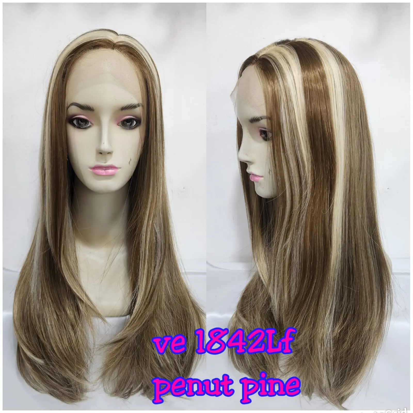 Front lace rambut palsu dewasa panjang 55 CM Lurus  VW 1842 LF PEANUT PINE