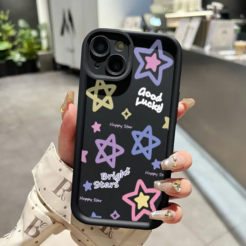 Casing Hp Untuk Infinix Hot 11 Play Hot 10 Play Hot 9 Play Case pola bintang keberuntungan HP gaya ganda pelindung silikon lunak pelindung Kesing Softcase 4