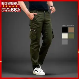 [TERLARIS BISA COD] CELANA CARGO PANJANG PRIA DEWASA PREMIUM KATUN SLIMFIT NON STRECTH SIZE 27-38 Bahan Tebal dan Nyaman
