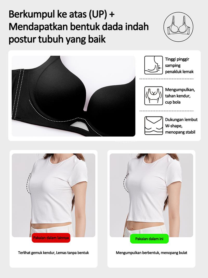 GOSO Bra Push Up Wanita  Premium Bh 3/4 Cup Brassiere Support Lembut Tanpa Kawat Tipis Busa Lembut & Nyaman