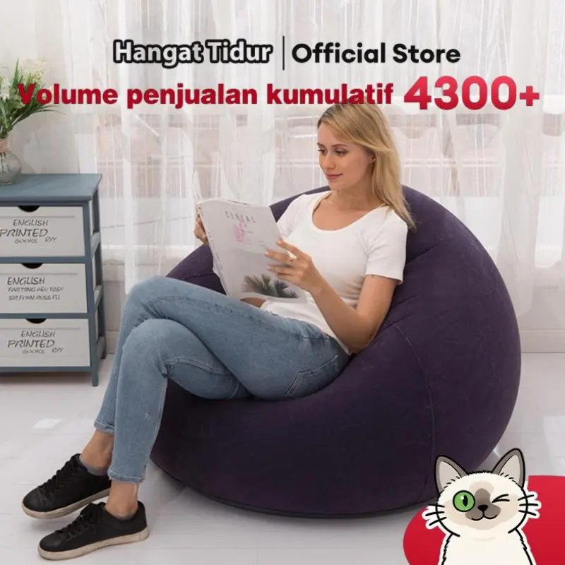 Sofa Outdoor Inflatable Portable, Sofa Angin Lipat untuk Camping Piknik Balkon Taman, Empuk Nyaman Bisa Rebahan dan Tidur Sejenak, Ringan Dibawa Cocok untuk Liburan Santai