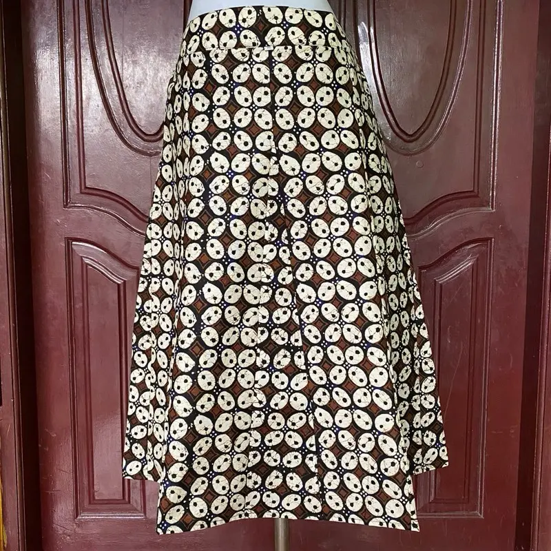 Rok Batik 7/8 Katun Lebar Model Pecah 8 Modern / Pakai Puring di Dalamnya Pinggang Karet / Bawahan Batik Panjang 8