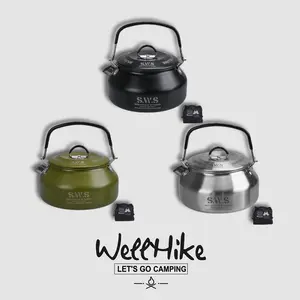WellHike Teko Aesthetic Cerek Luar Ruangan Stainless Steel 304 Untuk Kemring dan Piknik. Cerek Kemring Super Ringan 0.8 Liter dengan Gagang Perjalanan Fungsi Merebus Air, Seduh Teh/Kopi, Peralatan Masak Kemring​