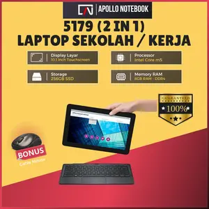 Laptop 2in1 5179 Core M3 - Ram 8GB - Layar 10 inch TOUCHSCREEN - Mulus - Multifungsi dan Bergaransi