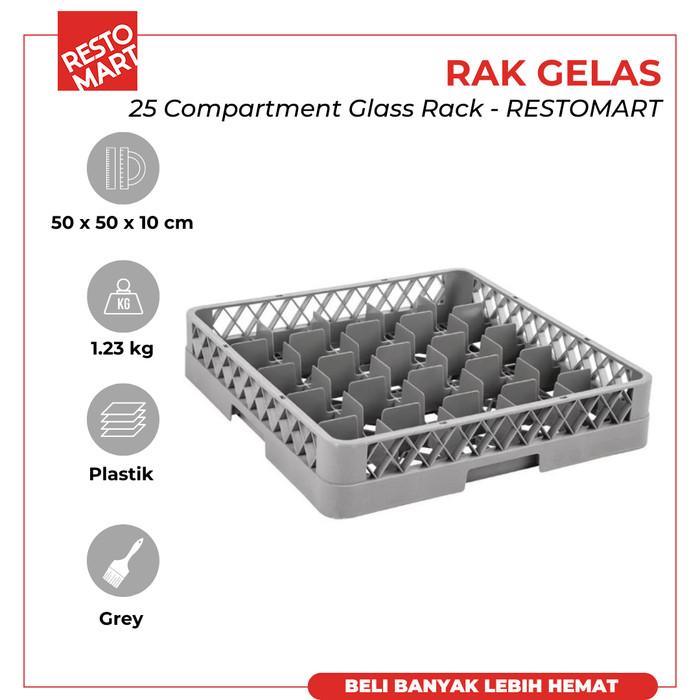 Gambar Rak Gelas / Keranjang Gelas 25 Lubang / 25 Compartment Glass Rack RESTOMART Plastik (2835035) (F12) dari Restomart Kitchen Solution Kota Semarang Tokopedia