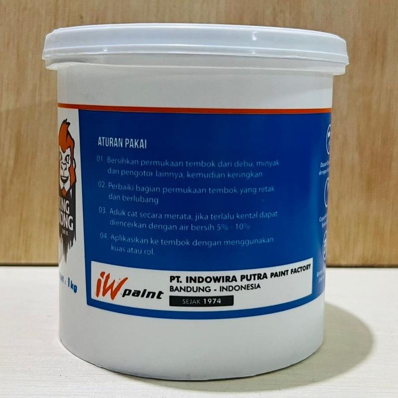 CAT TEMBOK 1 KG INTERIOR EKSTERIOR KINGKONG WALL PAINT 18 PILIHAN WARNA KALENG PVC 3