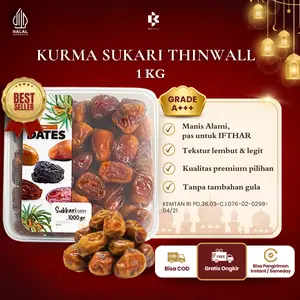 Kurma Sukari Thinwall 1 kg Kurma Sukari Raja Cemilan Food Snacks Kurma Basah Legit Lembut