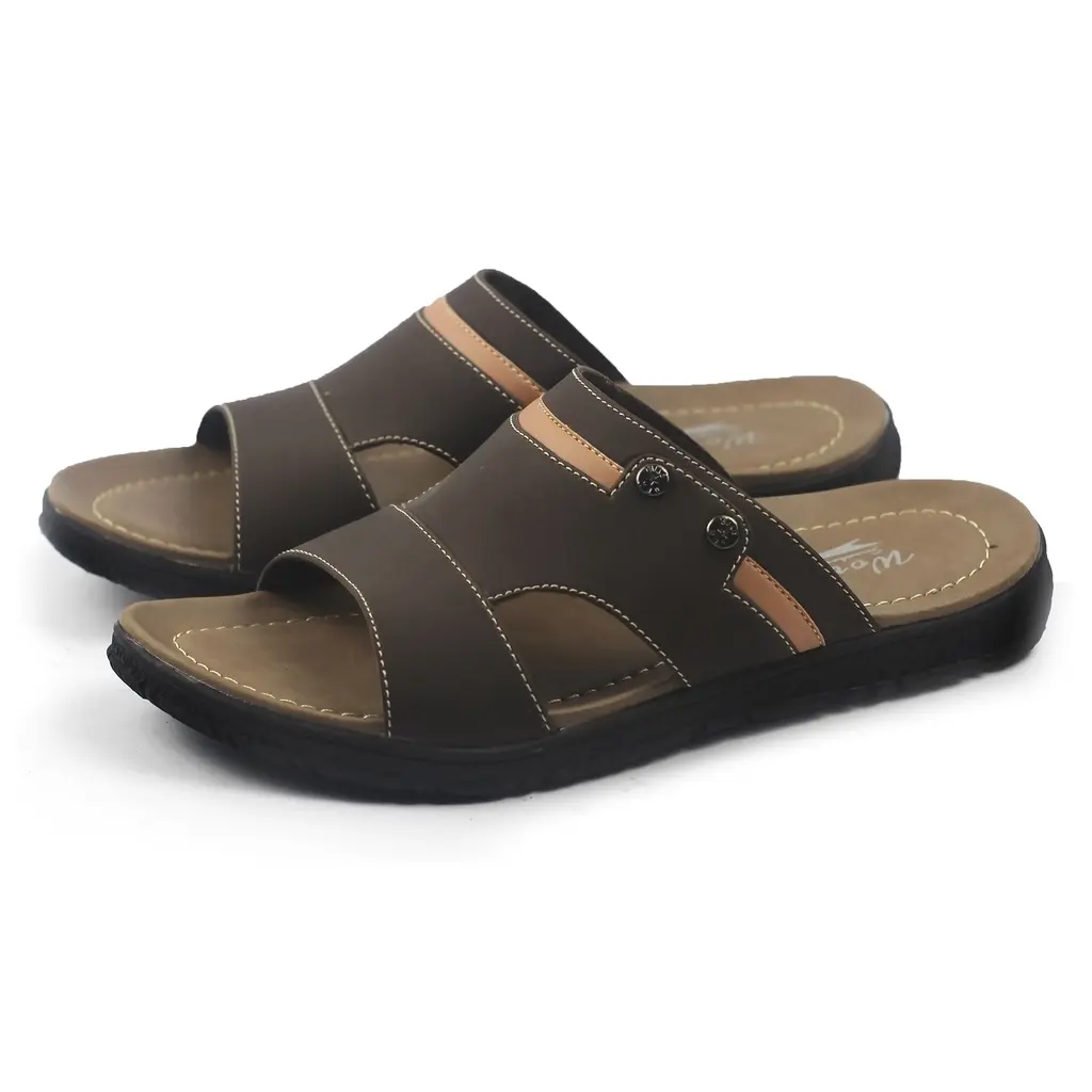 Sandal Pria Kulit Model Slop Terbaru Gaya Elegan Super Awet Sendal Selop Murah Anti Slip Kasual