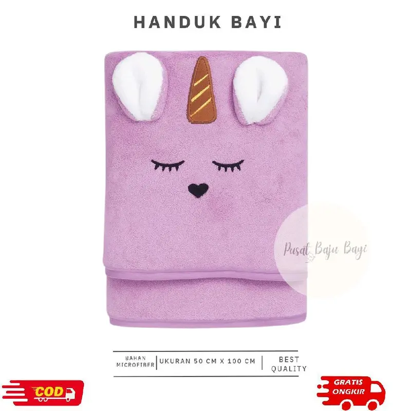 Handuk Bayi Lembut Microfiber / Handuk Anak Premium Berkarakter 50x100cm 3
