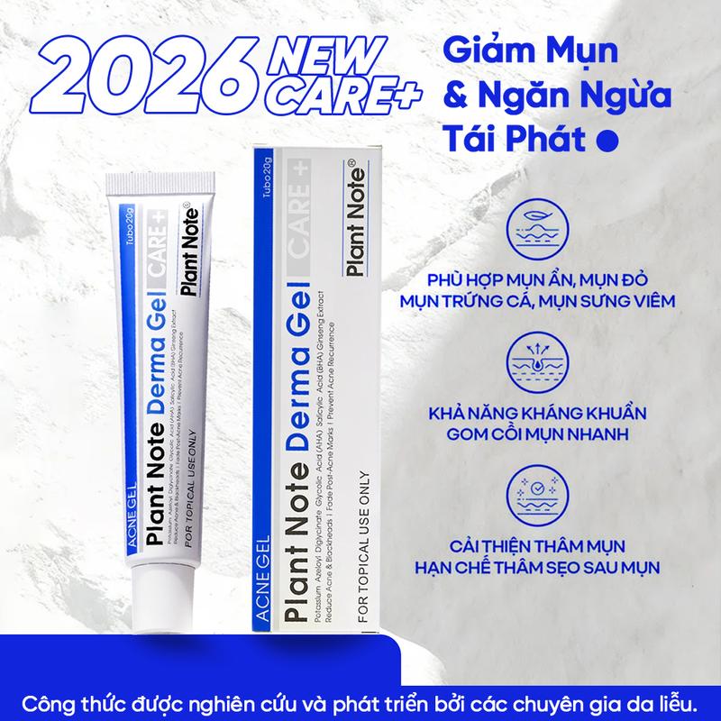 Gel Trị Mụn & Mờ Thâm Gel Derma thực vật, 20g Điều trị mụn Thu nhỏ lỗ chân lông Paraben - free，bộc phá khối