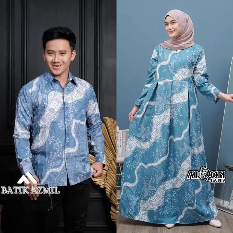 Promo Harga Sepasang Maura Couple - Sania Ruflle Couple Gamis 2024 Terbaru Baju Pasangan Muslim 7