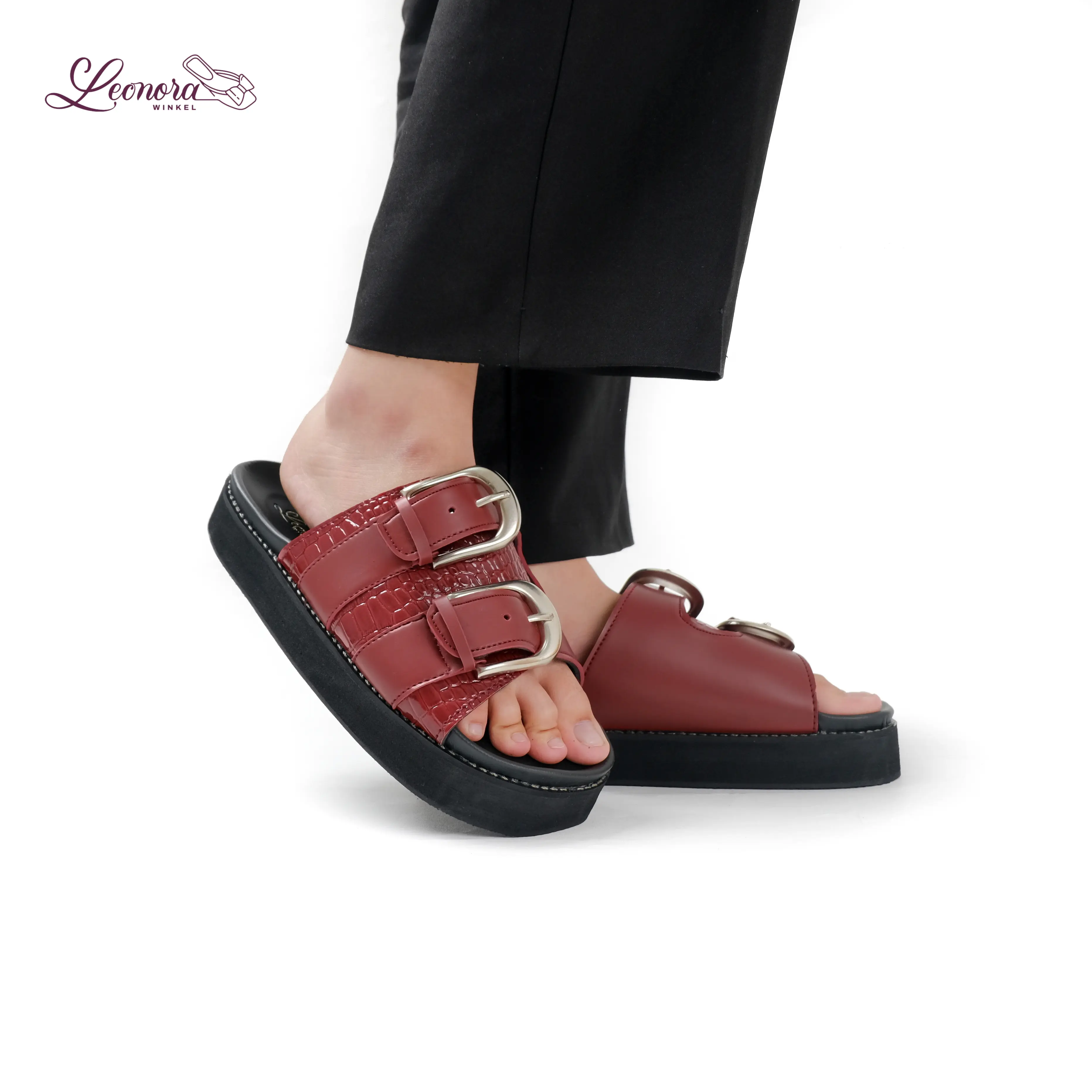 [LEONORAWINKEL] Sandal Wanita Ringan Kekinian Croco Series  Terbaru Sendal Cewek