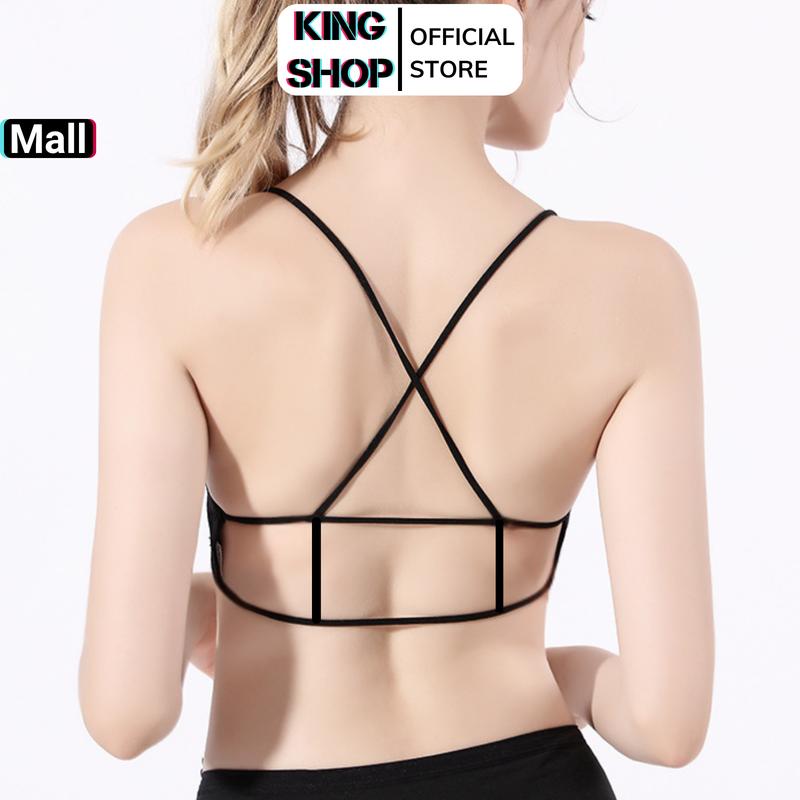 Áo bra hở lưng 2 dây sợ bún đan chéo sexy, Áo lót Bra nữ đệm mút mỏng có thể tháo rời KINGSHOP B5507 áocon nữ ômngực Women Tua Rua