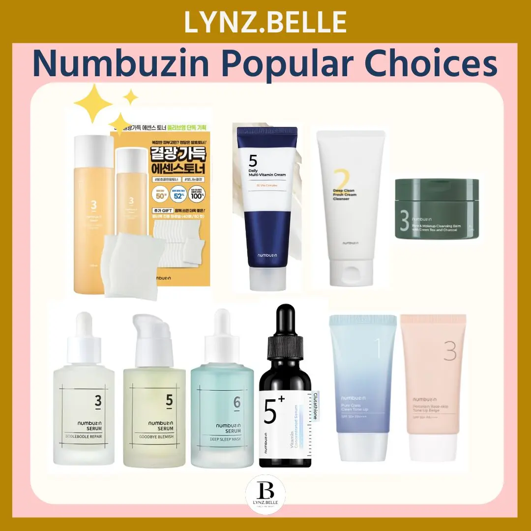 Numbuzin No.3 Toner, No2 Cleanser, No3 Balm, No3,5,5+,6 Serum ,No1&3 Tone Up, No5 Cream
