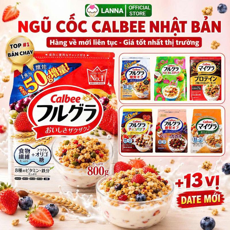 【DATE MỚI VỀ + 13 VỊ】Ngũ cốc Calbee Nhật Bản Mix Sua C/hua Hoa Quả Hạt Sấy Khô…