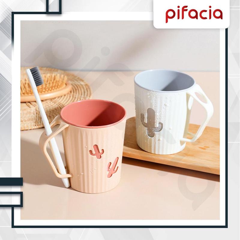 PIFACIA Gelas Kaktus Tempat Sikat Gigi Kumur Karakter Lucu Perlengkapan Kamar Mandi Cangkir BPA FREE Multifungsi 4