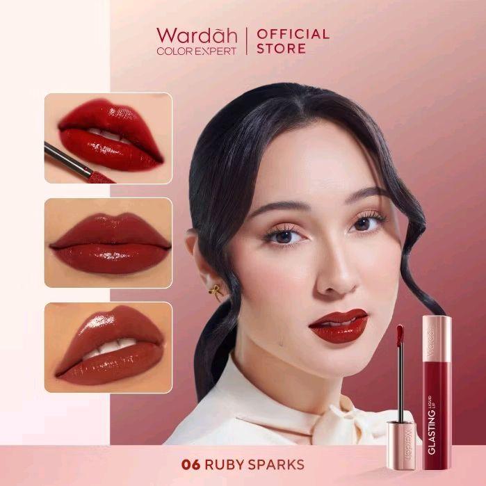 Lipstik Cair Wardah Glasting Baru dengan Teknologi Glasscushion dan Ceramide - Lipstick, Liptint, Bibir, Gloss 8