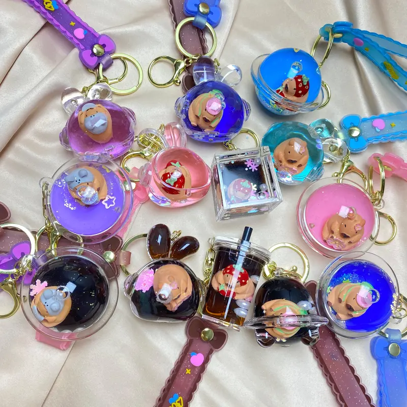 Nijiir Store - Gantungan Capybara Air Glitter Cute Untuk Gantungan Kunci & Tas 0
