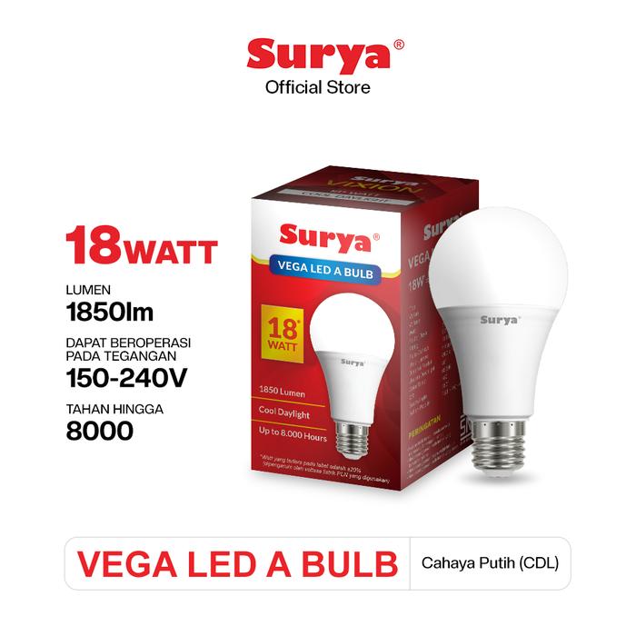 Gambar Surya Lampu Bohlam LED Vega A Bulb 18W Cahaya Putih dari Surya Lighting Shop Kab. Tangerang Tokopedia