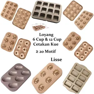 LOYANG KUE 6 CUP 12 CUP LUBANG CETAKAN KUE CAKE PAN COOKIES 6CUP 12CUP MUFFIN MADESAKURA DIAMOND BUNGA MATAHARI DONAT KERANG RUGBY KOTAK BUNGA LOYANG KUE 6 CUP LOYANG KUE 12 CUP TERMURAH BEST SELLER