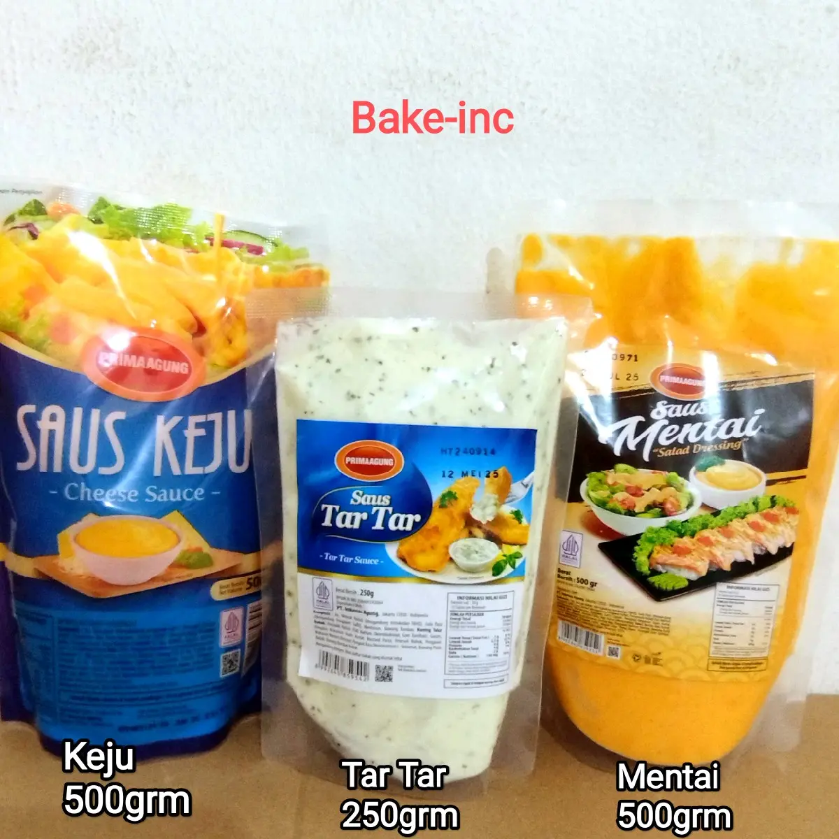 [Bake-inc] PRIMA AGUNG SAUS KEJU 500GRM/ MENTAI 500GRM / TAR-TAR 250GRM